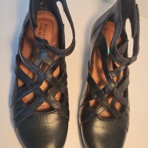 Rockport Strappy Women's Size 7.5 Black Leather Sandals